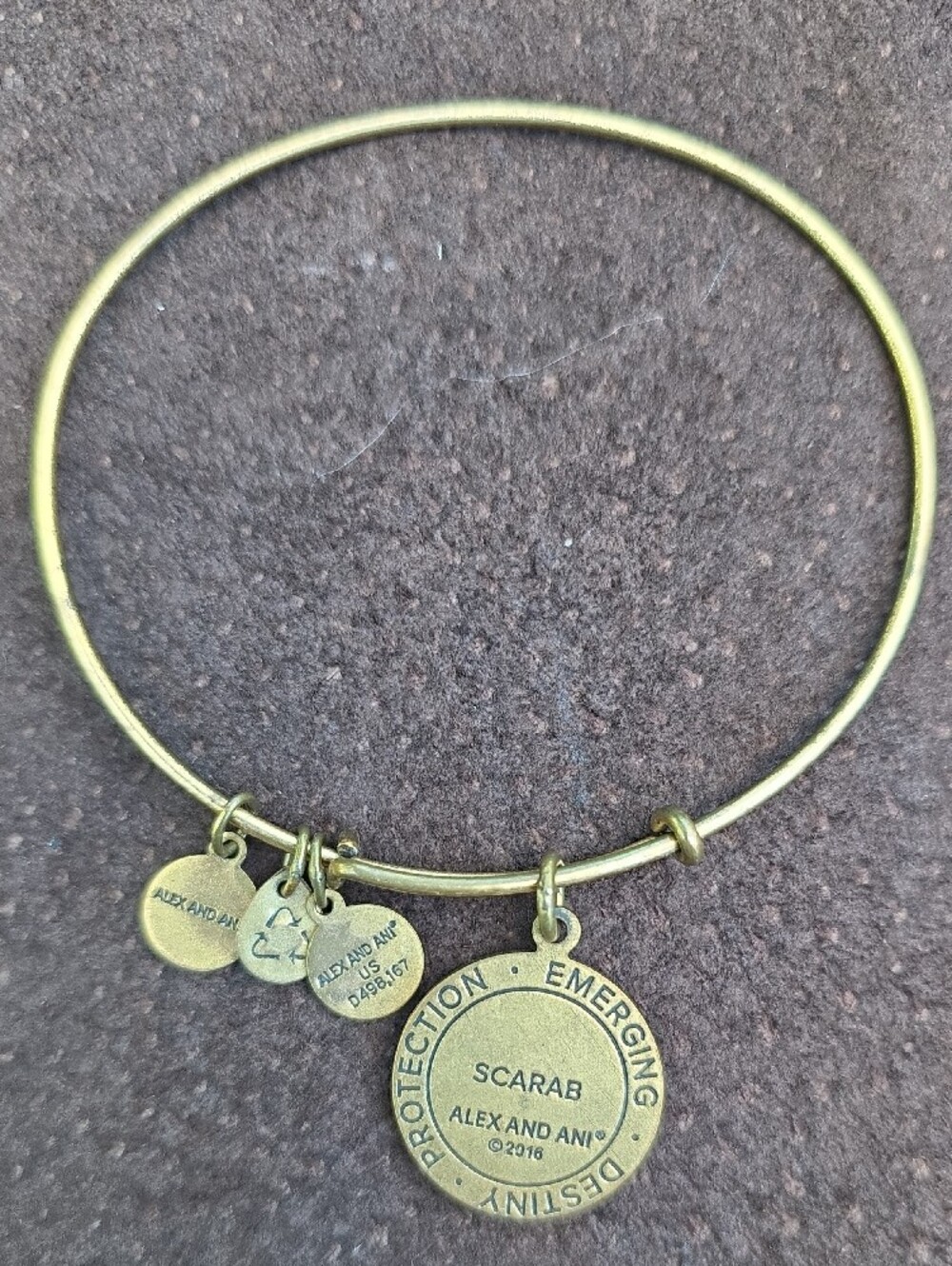 Alex and Ani Gold-Tone wire bangle Charm Bracelet Set of 5 - Picture 3 of 11